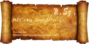 Márky Szolón névjegykártya